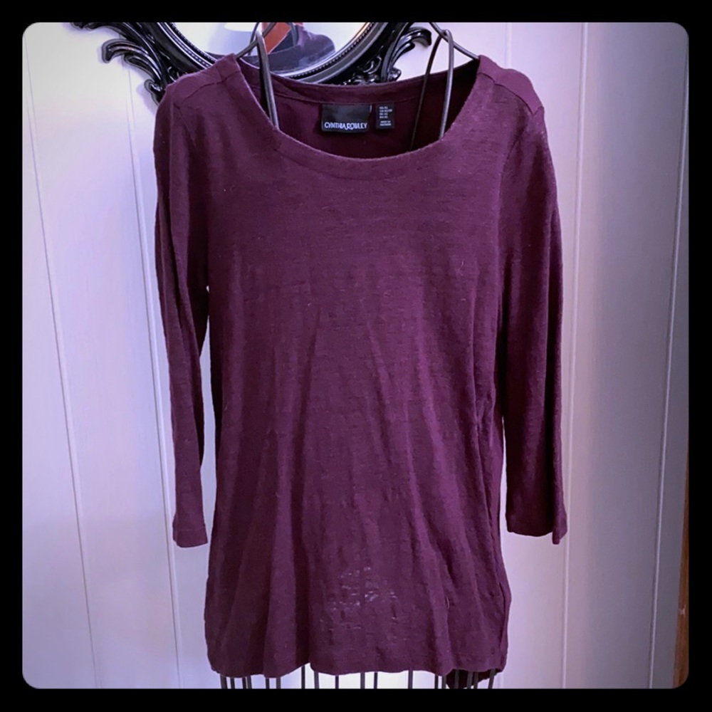 Back slit sweater blouse 💜